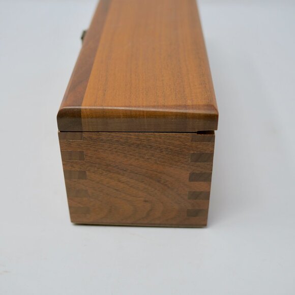 Vintage WM F DRUEKE & Sons Wooden Dovetail Box Dominoes Cribbage Board USA EUC - Picture 13 of 14